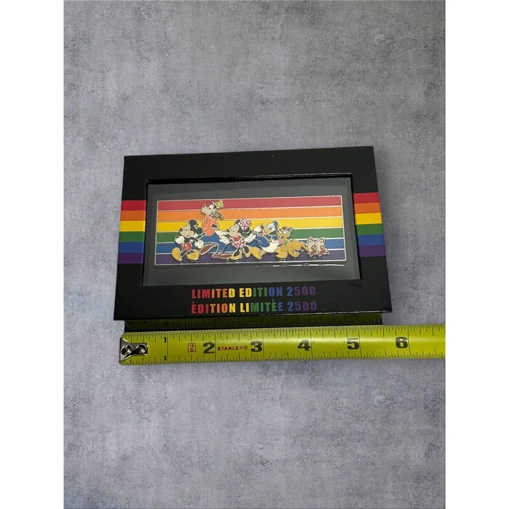 Disney Mickey & Friends Pride Rainbow Jumbo Pin Unisex Rainbow NEW LE 2500